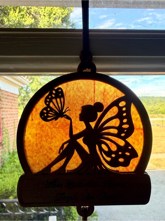 Hand Crafted Other - Hand crafted by me fairy/butterfly Wood sun catcher customized made to order